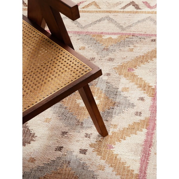 Кремав ръчно изработен ютен килим 80x150 cm Roya Imani – Elle Decoration-image-3