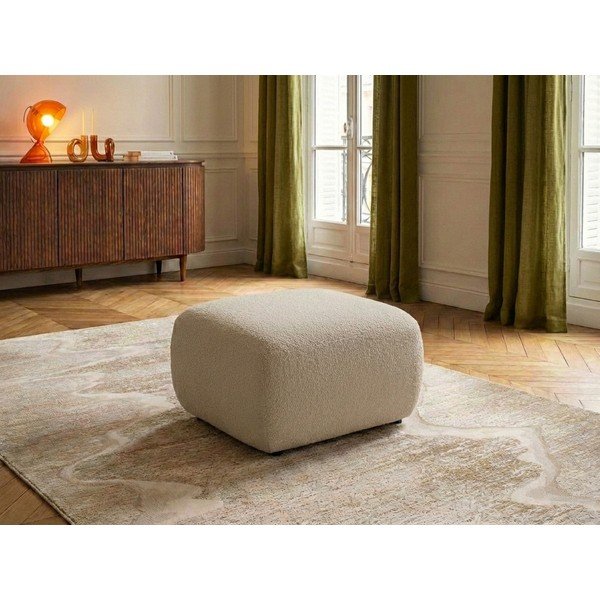 Бежова табуретка  от прежда с примки от букле Montaigne – Bobochic Paris-image-1