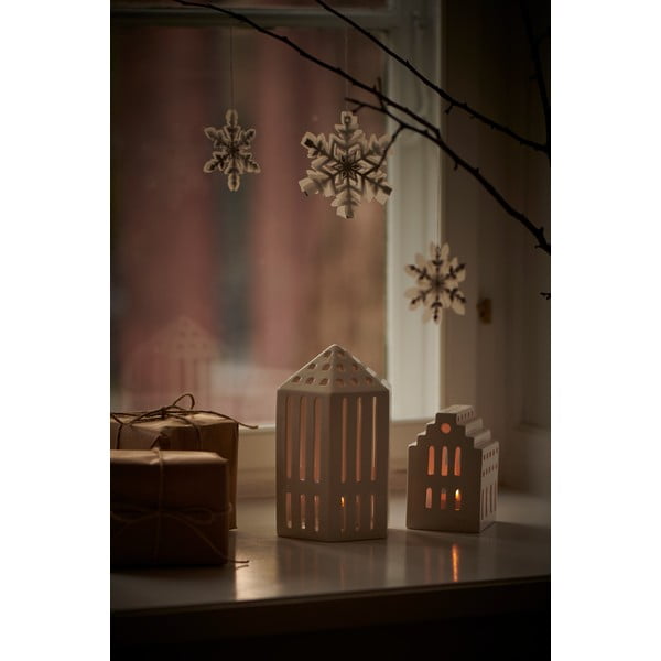 Бял керамичен фенер Дълга църква, височина 10 cm Urbania Lighthouse Long Church - Kähler Design-image-1