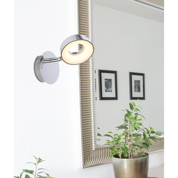 LED стенна лампа в лъскаво сребристо Isla – Candellux Lighting-image-1