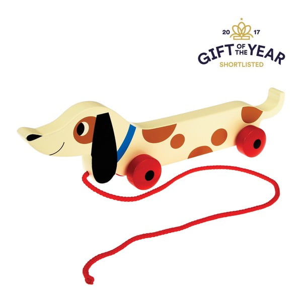 Дървен дакел за дърпане Charlie The Sausage Dog, дължина 31,5 cm Charlie the Sausage Dog - Rex London-image-2