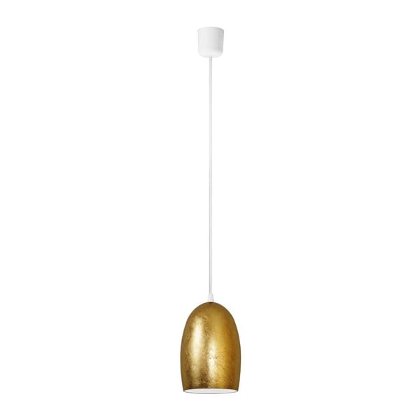 Zlaté závěsné svítidlo s bílým kabelem Sotto Luce Ume, ⌀ 13,5 cm