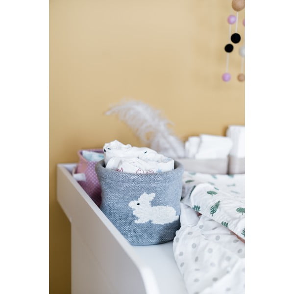 Сив памучен органайзер Зайче, ø 16 cm - Kindsgut-image-1