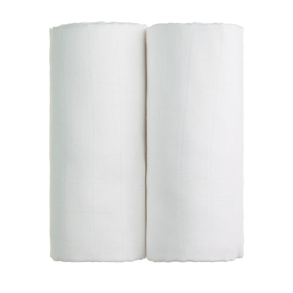 Комплект от 2 бели памучни кърпи за баня, 90 x 100 cm Tetra - T-TOMI