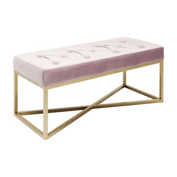 Светлорозова кадифена пейка Crossover - Kare Design-image-4