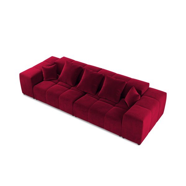 Червен кадифен диван 320 cm Rome Velvet - Cosmopolitan Design-image-3