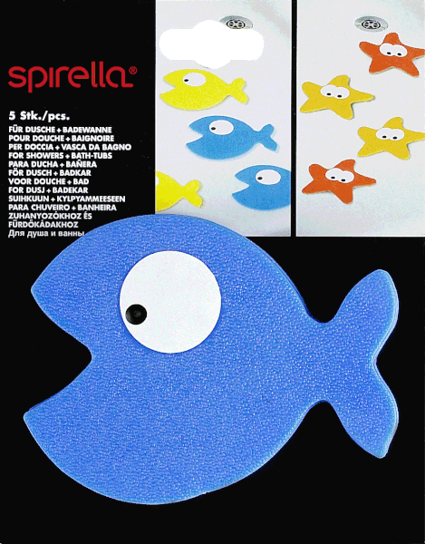 Детски противоплъзгащи подложки за вани в комплект от 5 бр. 10x13 cm Hungry – Spirella-image-1