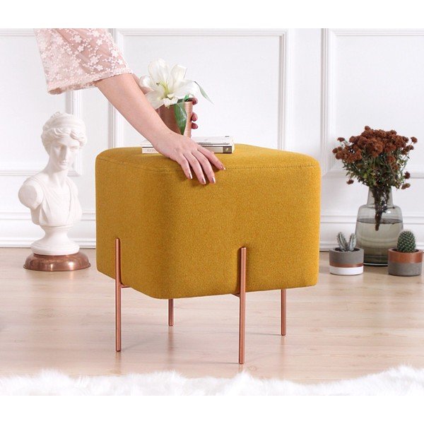 Табуретка в цвят горчица Copper – Artie-image-3