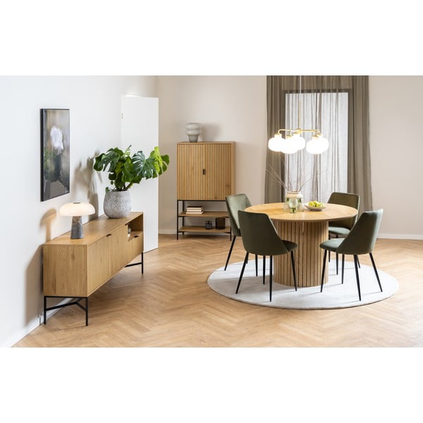 Нисък скрин от дъбов декор в естествен цвят 180x70 cm Jaipur – Actona-image-1