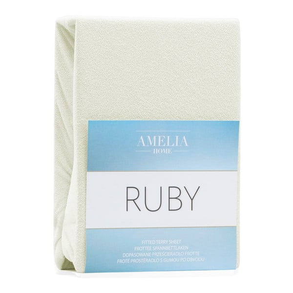 Кремав еластичен чаршаф от тери 240x220 cm Ruby – AmeliaHome-image-2