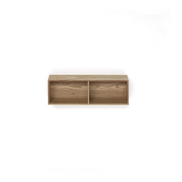 Дървен рафт с 2 отделения за съхранение , 60 x 15 x 20 cm Billa - Tomasucci