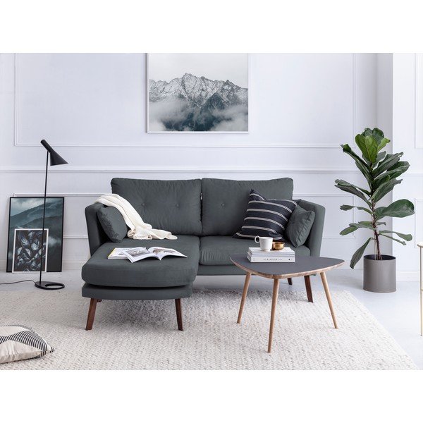 Сив триместен диван Elena с шезлонг в левия ъгъл - Mazzini Sofas-image-1