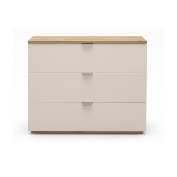 Кремаво-естествен скрин от декор от дъб  100x80x40 cm Dennis – Marckeric