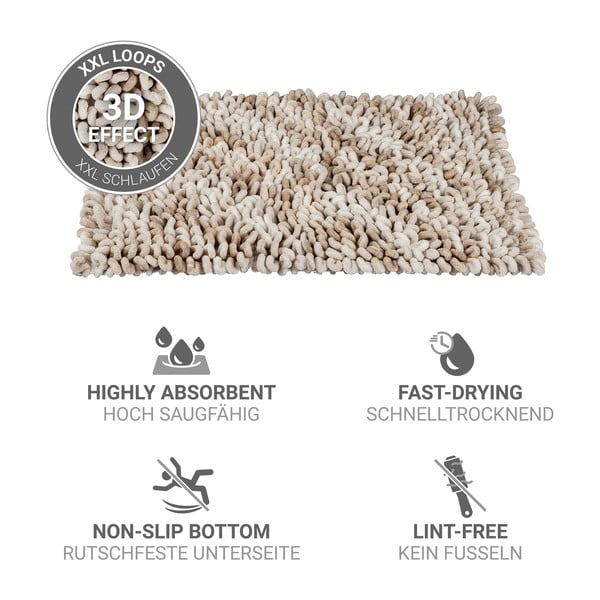 Бежов текстилен килим за баня 60x90 cm Lerici – Wenko-image-4