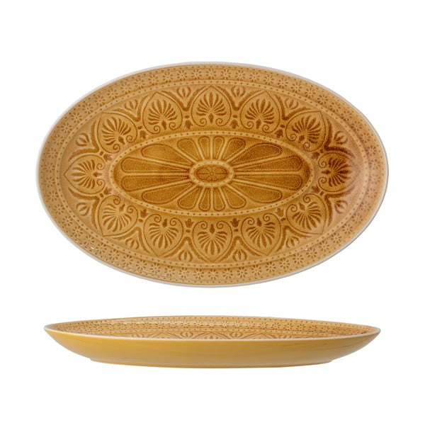 Оранжево-жълта керамична чиния за сервиране , 39 x 25 cm Rani - Bloomingville-image-3