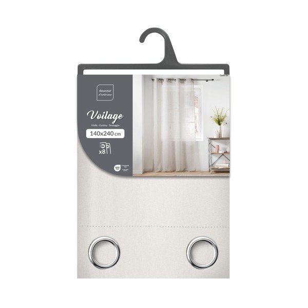 Завеса от воал в цвят слонова кост 140x240 cm Carlin – douceur d'intérieur-image-4