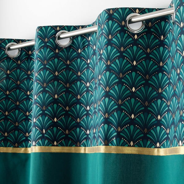 Памучно перде в петролен цвят 140x240 cm Artchic – douceur d'intérieur-image-1