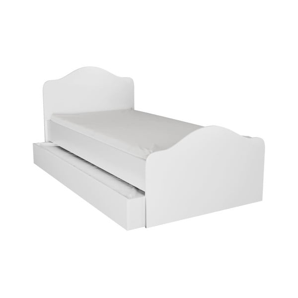 Бяло единично легло с място за съхранение 90x190 cm Kanguru - Kalune Design