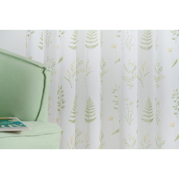 Бяло-зелена завеса 140x245 cm Caledonia – Mendola Fabrics-image-3