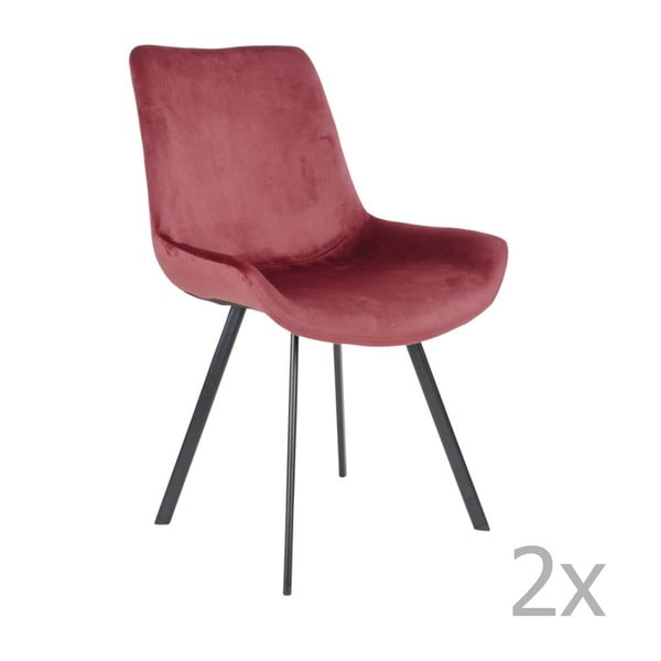 Комплект от 2 червени трапезни стола Drammen - House Nordic