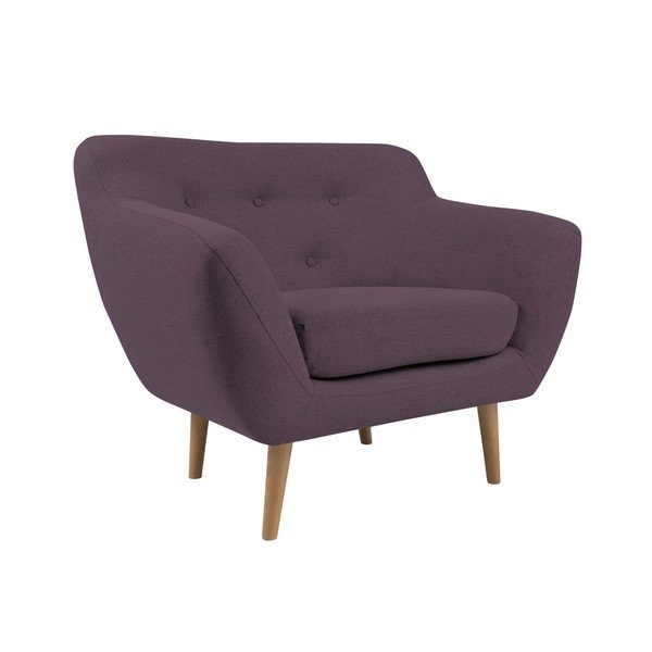 Fialové křeslo se světlými nohami Mazzini Sofas Sicile-image-2