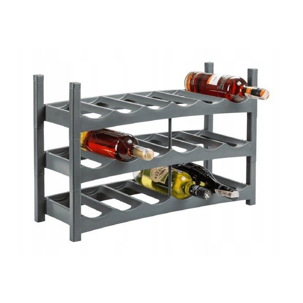 Сива пластмасова стойка за вино Vario - Rotho-image-4