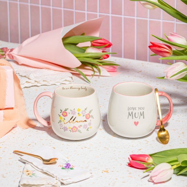 Светлорозова порцеланова чаша 450 ml Mama You Are Blooming – Sass & Belle-image-1