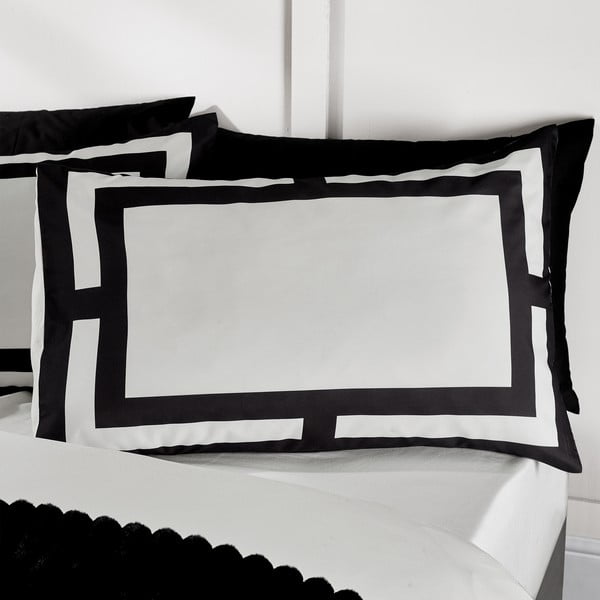 Черно-бял единично  спално бельо 135x200 cm Mono Panel – Catherine Lansfield-image-1