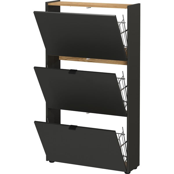 Антрацитна накланяща се стойка за обувки 71x127x22 cm Ameca – Germania-image-2