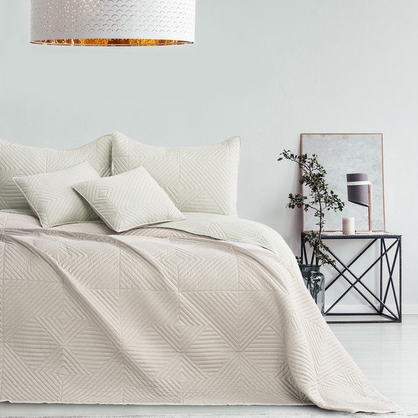 Кремаво капитонирано покривало за легло от микрофибър 220x240 cm Softa – Restilo-image-2