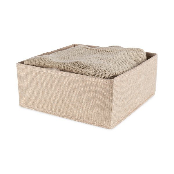 Бежова текстилна кутия за съхранение 28x12x12 cm Sandy – Compactor-image-2