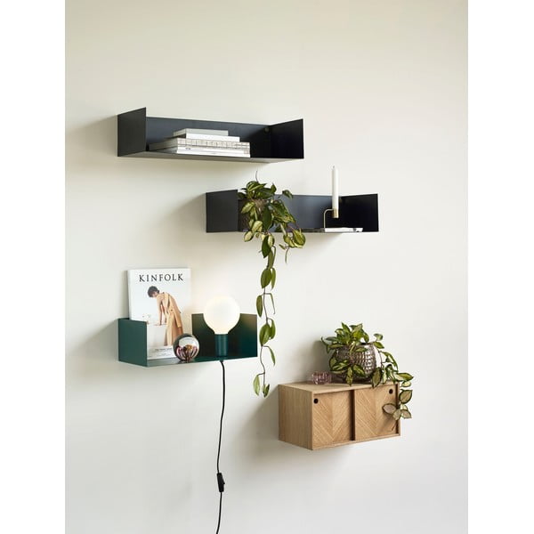 Стенен рафт от дъб Херингбон - Hübsch-image-1