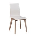 Бял трапезен стол със светлокафяви крака Grace - Rowico