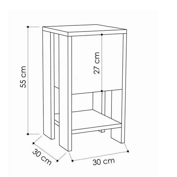 Бяло нощно шкафче Garetto Ema - Homitis-image-3