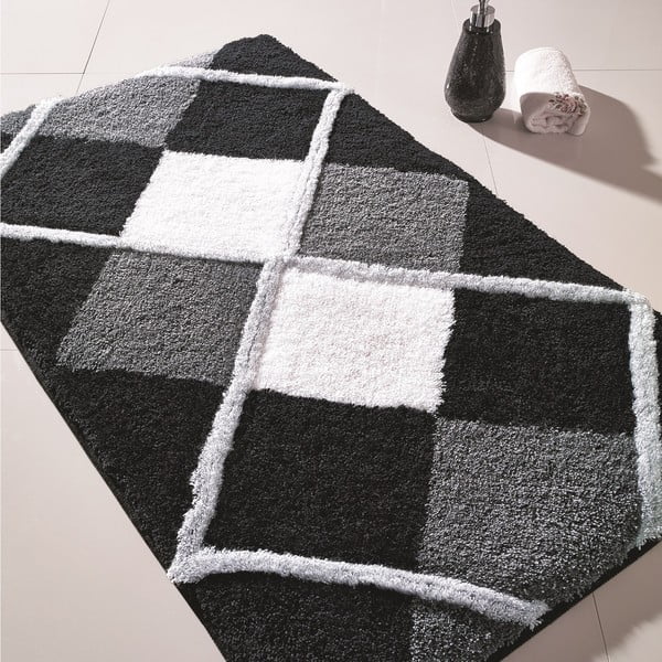 Koupelnová předložka Tuvana, 55x60 cm, černá