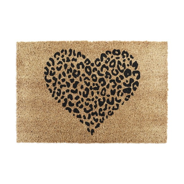 Изтривалка от кокосови влакна 40x60 cm Leopard Heart – Artsy Doormats