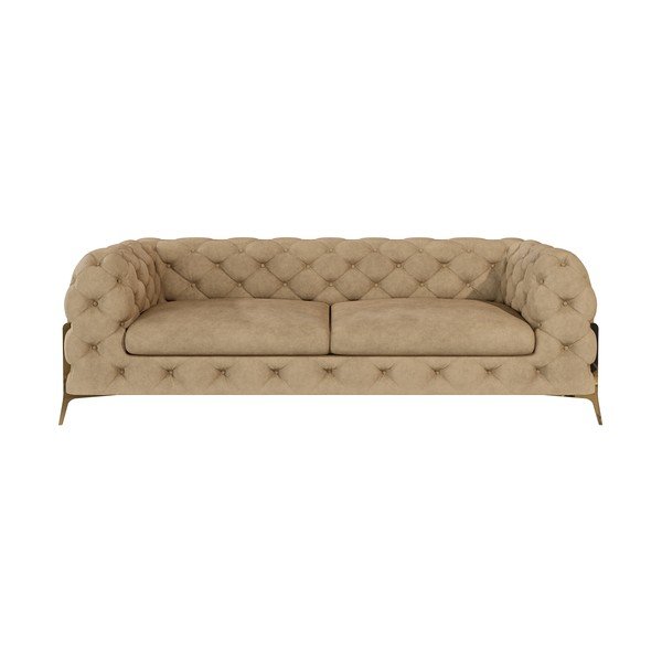 Светлокафяв кадифен диван 225 cm Chelsea Bis – Ropez