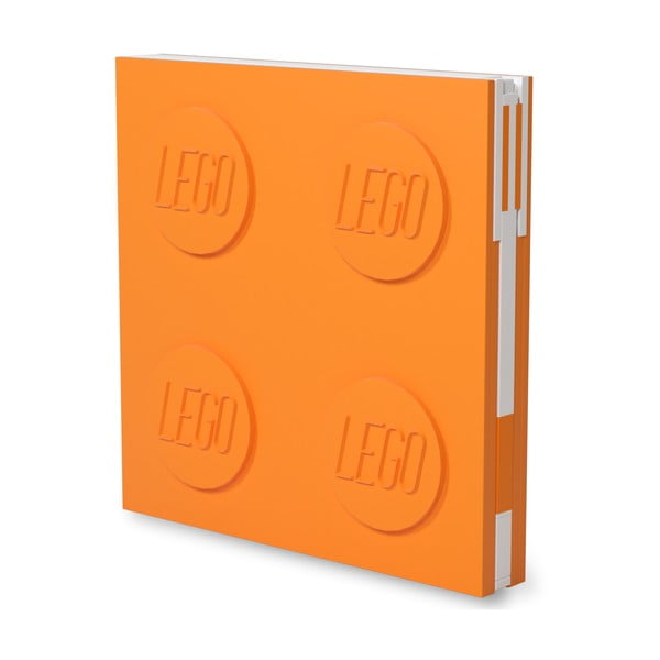 Оранжева квадратна тетрадка с гел писалка , 15,9 x 15,9 cm - LEGO®