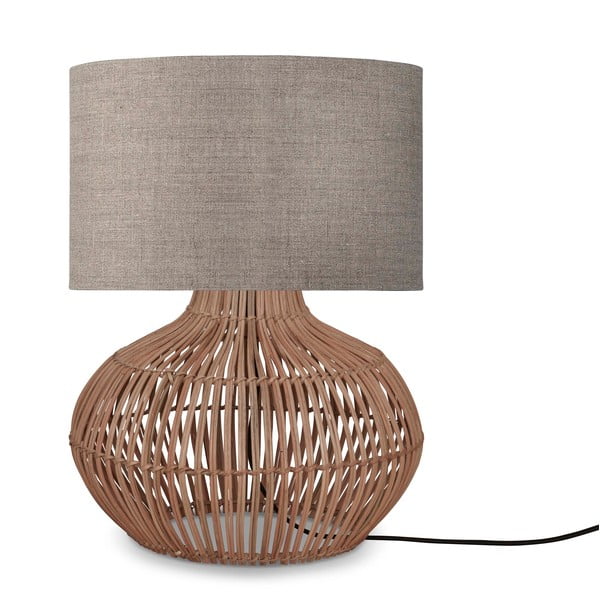 Настолна лампа с текстилен абажур в бежово-натурален цвят (височина 48 cm) Kalahari - Good&Mojo