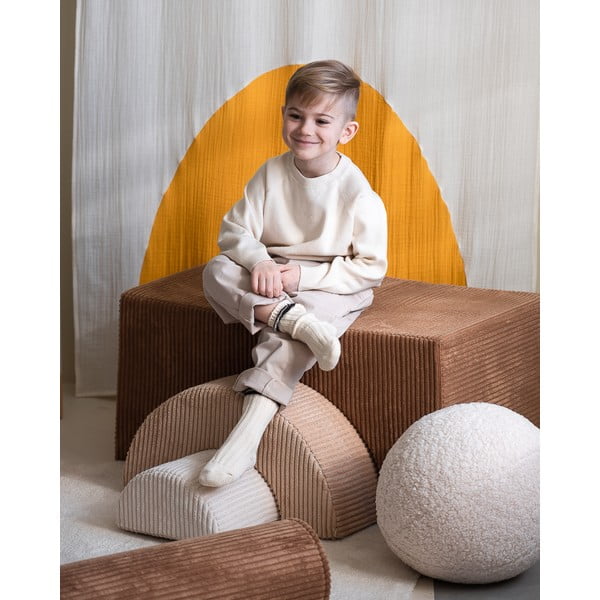 Кафяво велурено игрище от пяна 75x49x37 cm Rainbow Montessori – Wigiwama-image-2