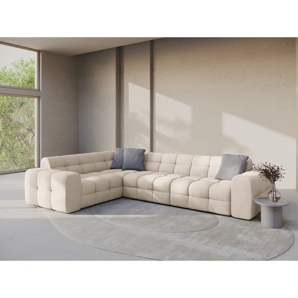 Бежов ъглов диван (ляв ъгъл/L форма) Kendal – Micadoni -image-1