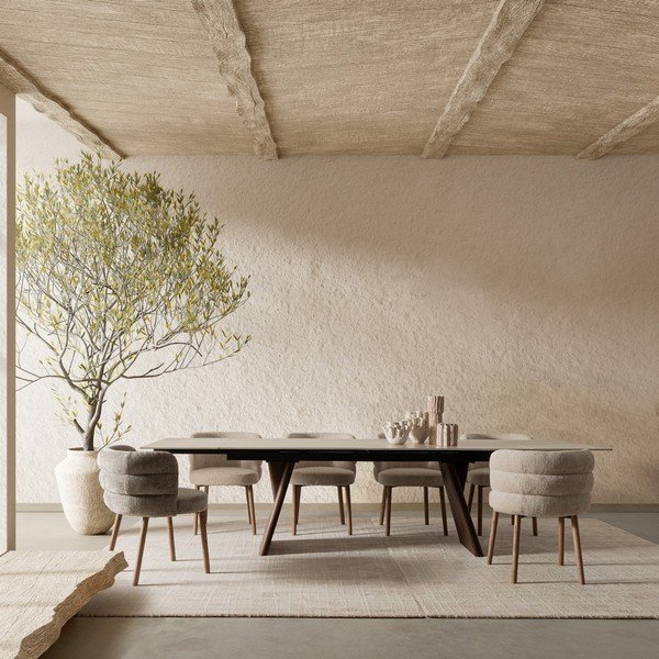 Сив тапициран трапезен стол Ilma – Bizzotto-image-1