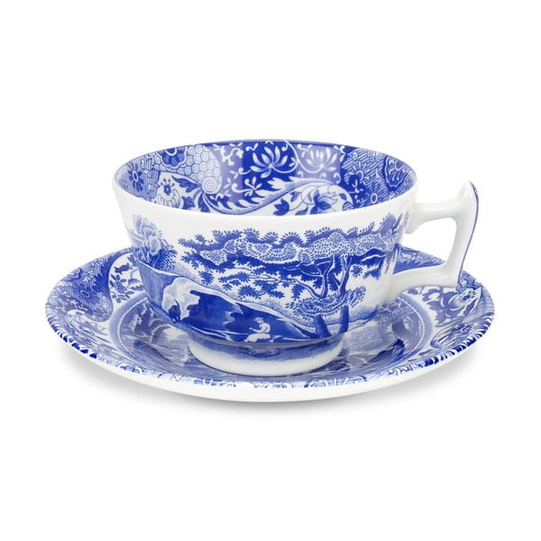 Комплект от 4 бели и сини чаши с чинийка Blue Italian, 200 ml - Spode