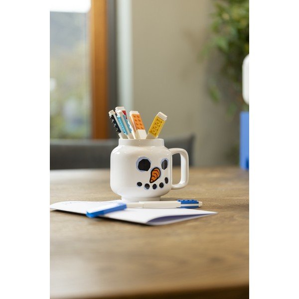 Бяла керамична детска чаша за лате 255 ml Snowman – LEGO®-image-2