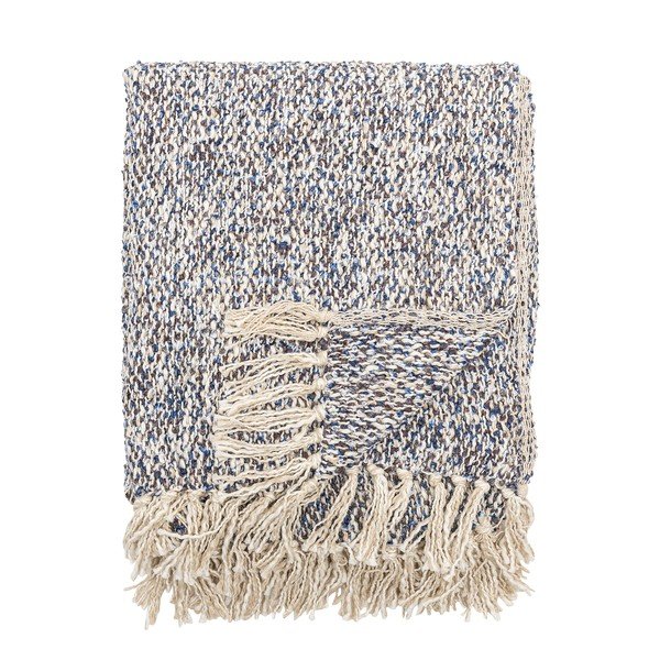 Сиво-синьо одеяло със смес от лен 130x160 cm Ocean – Bloomingville-image-3