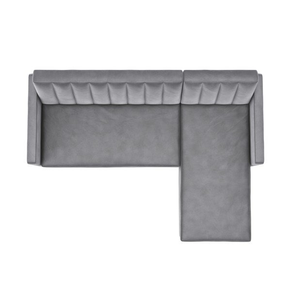 Светлосив кадифен ъглов диван Celine – Støraa-image-2