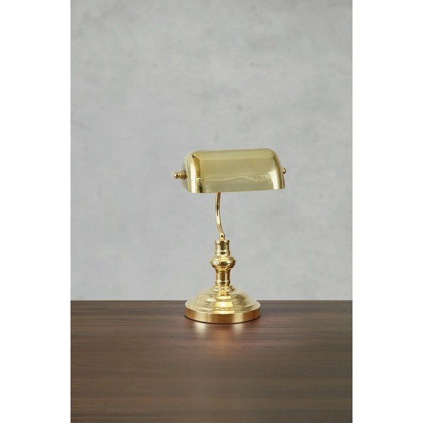 Настолна лампа в месингов цвят със стъклен абажур (височина 42 cm) Bankers – Markslöjd-image-3