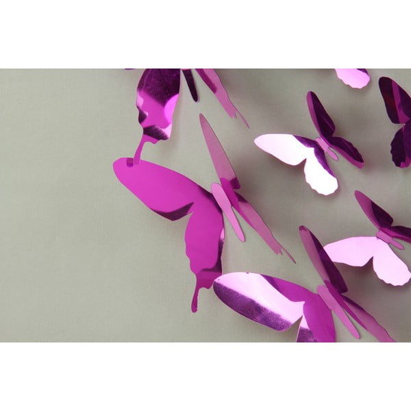 Sada 12 fialových adhezivních 3D samolepek Ambiance Butterflies-image-3