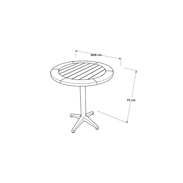 Алуминиева кръгла градинска маса за хранене ø 68 cm Spring – Ezeis-image-2