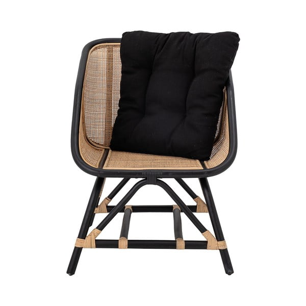 Черно и бежово кресло с плетка Loue - Bloomingville-image-2